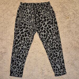 Margittes Grey Leopard Joggers Sweatpants